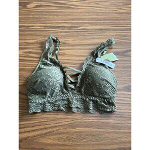 I Fashion olive green lace bralette size S/M NWT